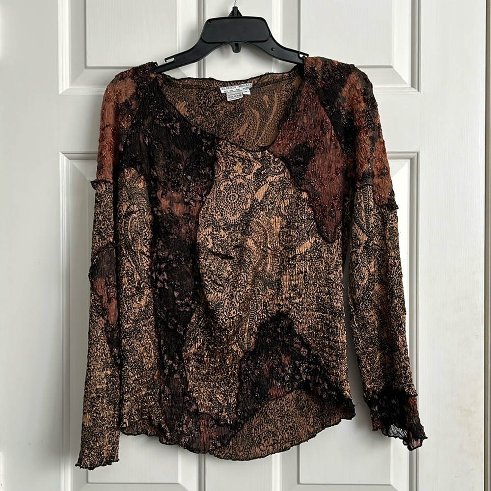 Alberto Makali Mixed Media Top
